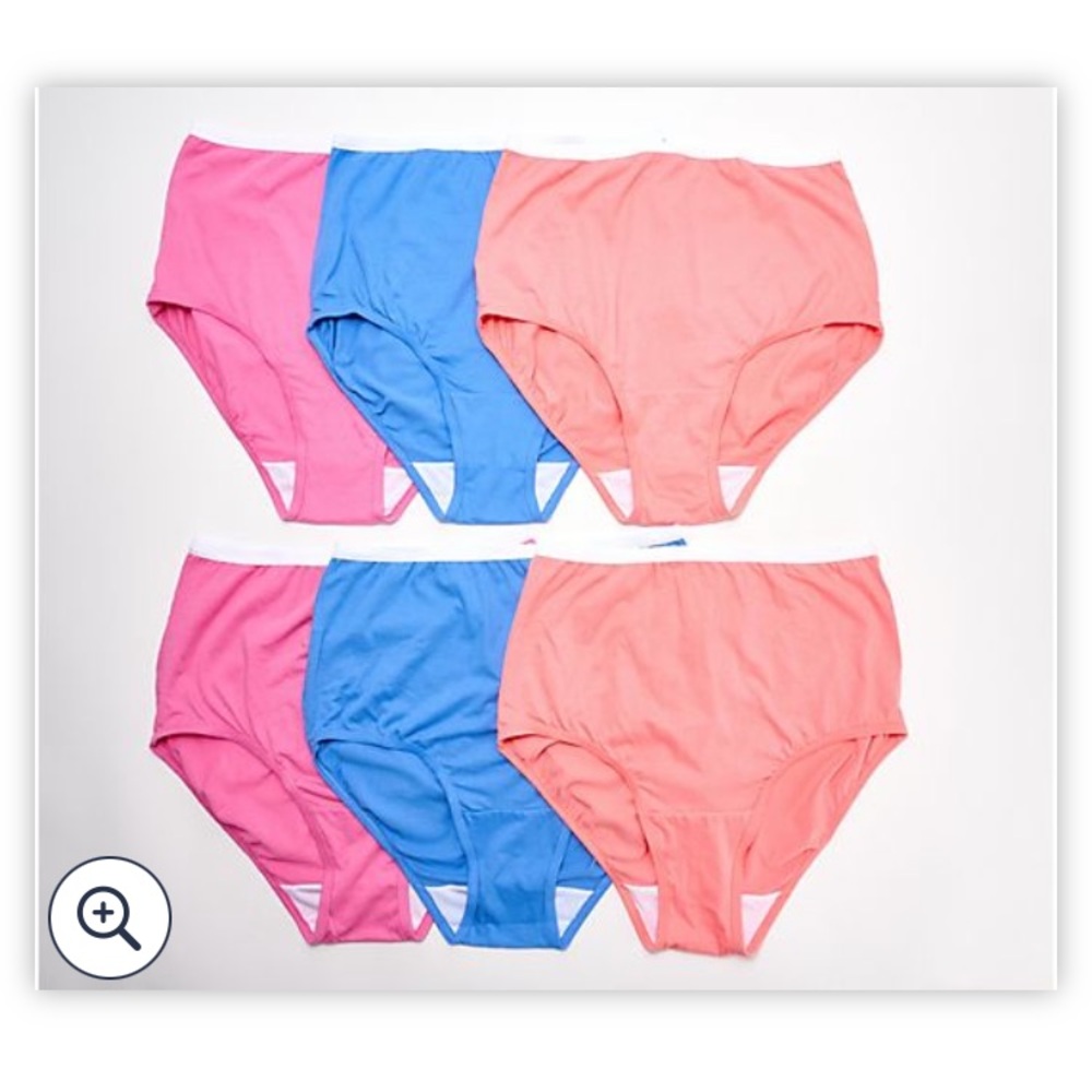 Breezies Women's 6-Pack Cotton Briefs in Pink, Blue & Coral